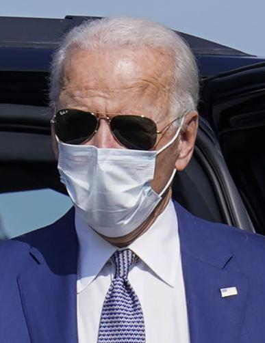 Joe Biden with mask and shades